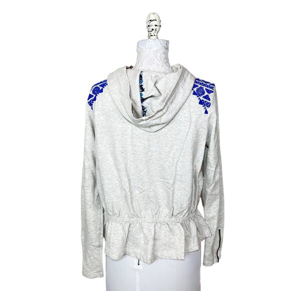 Anthropologie Lilka Embroidered Full Zip Jacket Women Small Peplum - Picture 4 of 11